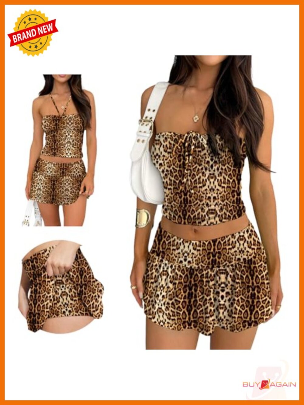Y2K Two Piece Skirt Set Tie Ruched Tube Crop Top Low Rise Pleated Skort